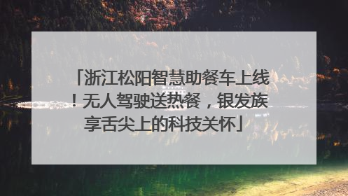 浙江松阳智慧助餐车上线！无人驾驶送热餐，银发族享舌尖上的科技关怀